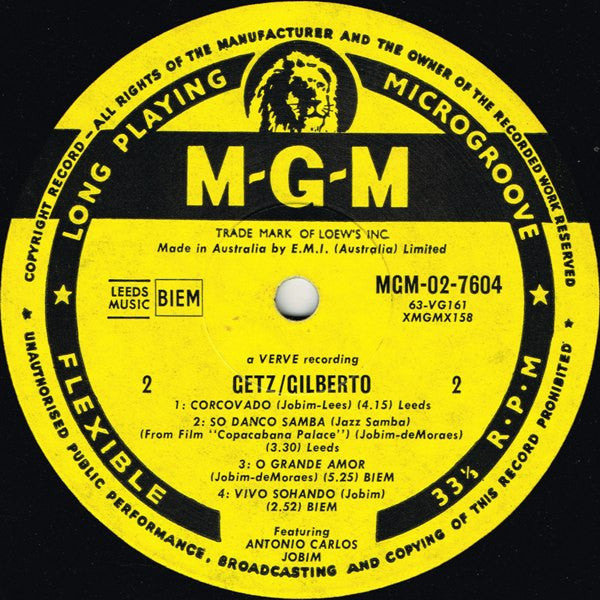 Stan Getz, João Gilberto, Antonio Carlos Jobim – Getz / Gilberto LP vinyl record, image 3 of 5