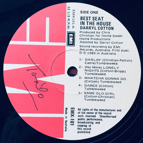Darryl Cotton – Best Seat In The House LP vinyl record, image 3 of 4