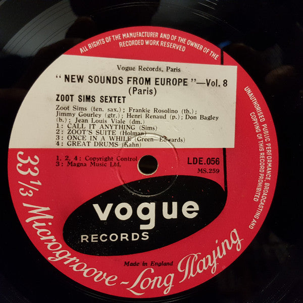 Zoot Sims – Zoot (Sims) Goes To Town 10" vinyl record, image 3 of 4