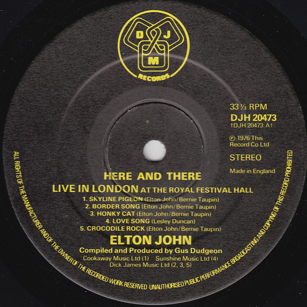 Elton John – Here And There LP vinyl record, image 4 of 7