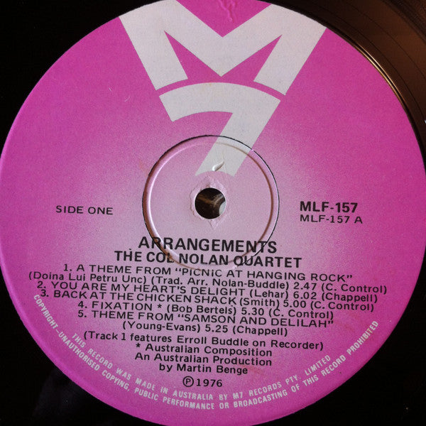 Col Nolan Quartet – Arrangements LP vinyl record, image 4 of 5