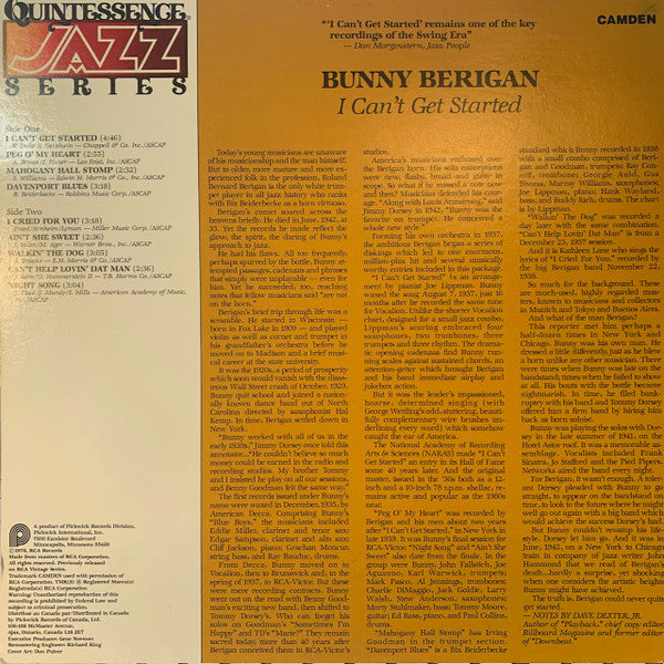 Bunny Berigan – I Can't Get Started LP vinyl record, image 2 of 4