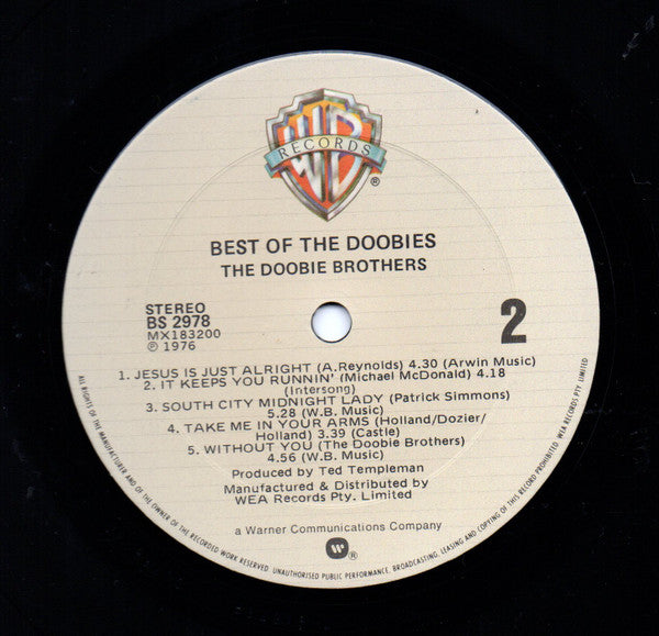 The Doobie Brothers – Best Of The Doobies LP vinyl record, image 4 of 4