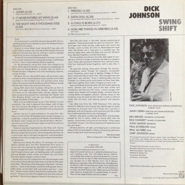 Dick Johnson – Swing Shift LP vinyl record, image 2 of 5