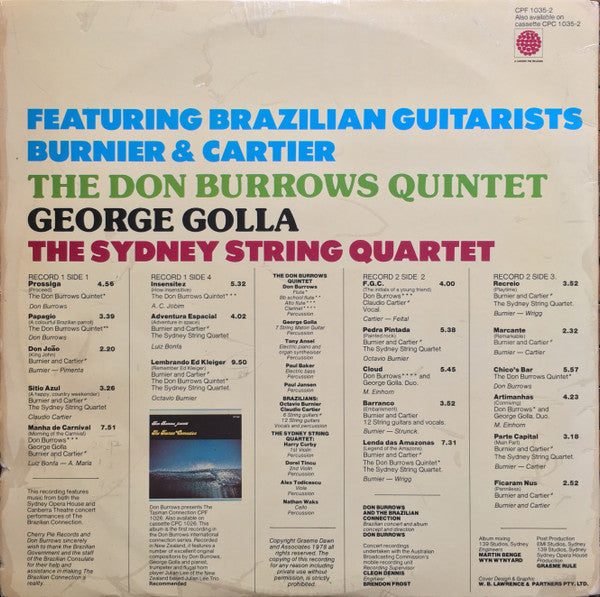 Don Burrows, The Brazilian Connection, Burnier & Cartier, The Don Burrows Quintet, George Golla, The Sydney String Quartet – Don Burrows And The Brazilian Connection (2xLP) LP vinyl record, image 2 of 10