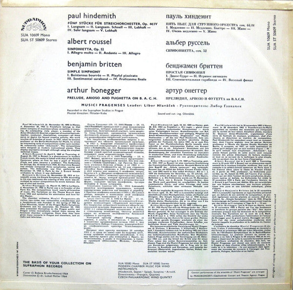 Musici Pragenses – Music For Chamber Orchestra LP vinyl record, image 2 of 4