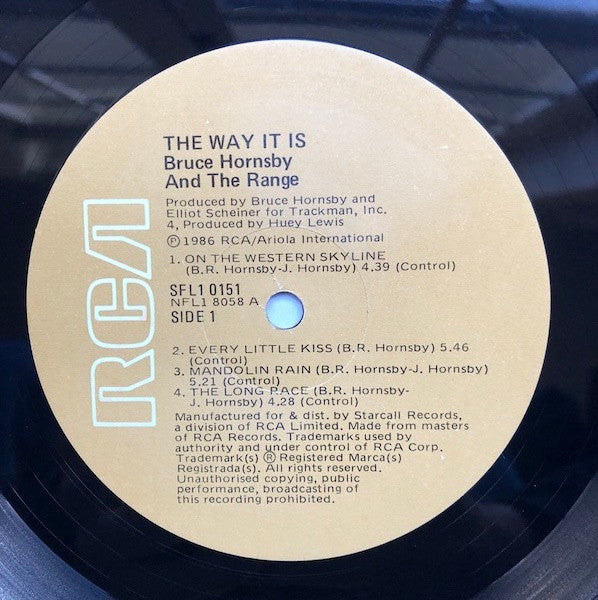 Bruce Hornsby And The Range – The Way It Is LP vinyl record, image 3 of 4