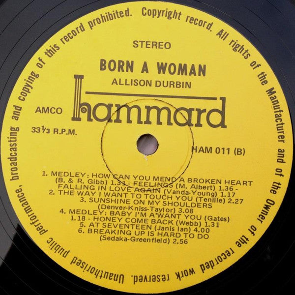 Allison Durbin – Born A Woman LP vinyl record, image 5 of 6