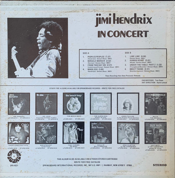 Jimi Hendrix – In Concert LP vinyl record, image 2 of 4