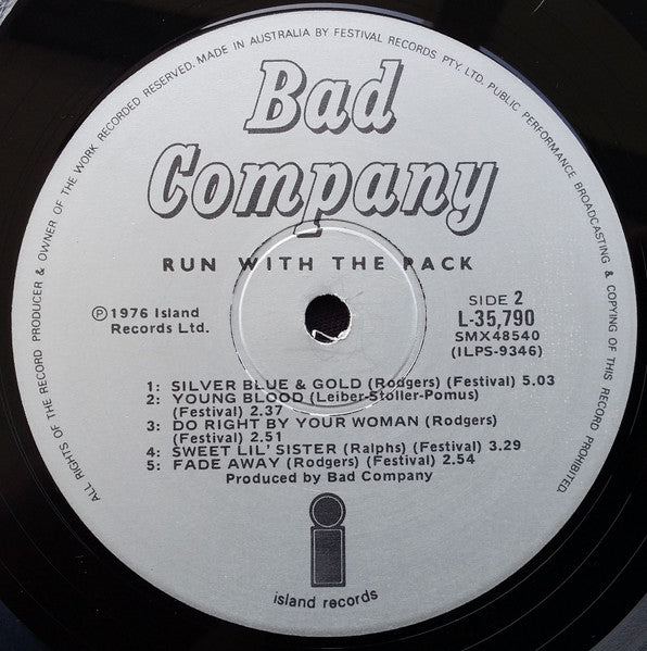 Bad Company – Run With The Pack LP vinyl record, image 9 of 9