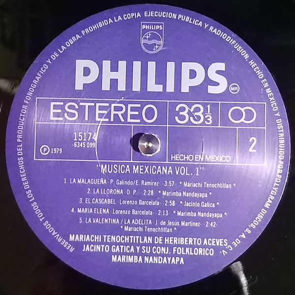 Various – Música Mexicana Vol. 1 LP vinyl record, image 4 of 6