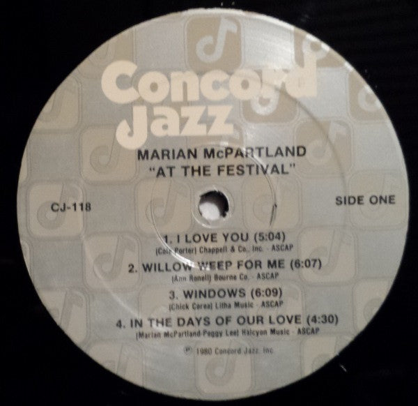 Marian McPartland – At The Festival LP vinyl record, image 3 of 4