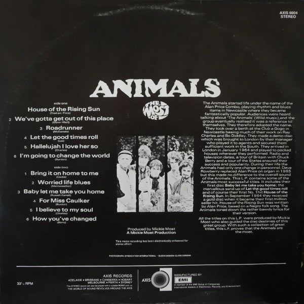The Animals – The Most Of LP vinyl record, image 2 of 4