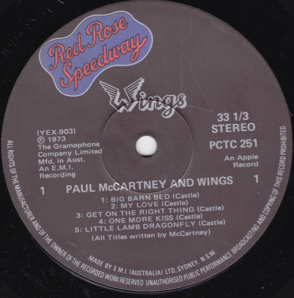 Wings – Red Rose Speedway LP vinyl record, image 4 of 5