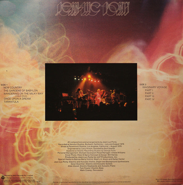 Jean-Luc Ponty – Imaginary Voyage LP vinyl record, image 2 of 3