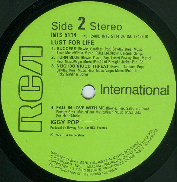 Iggy Pop – Lust For Life LP vinyl record, image 4 of 4