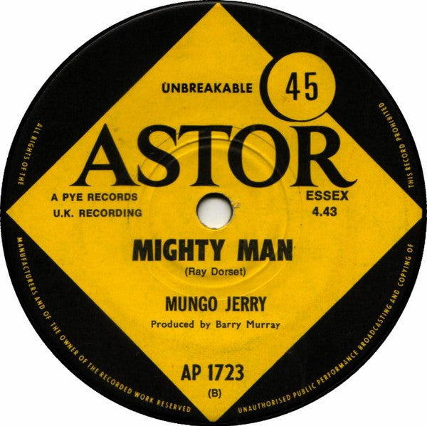 Mungo Jerry – In The Summertime 7" vinyl record, image 2 of 2