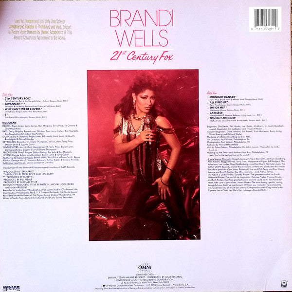 Brandi Wells – 21st Century Fox (Promo) LP vinyl record, image 2 of 4