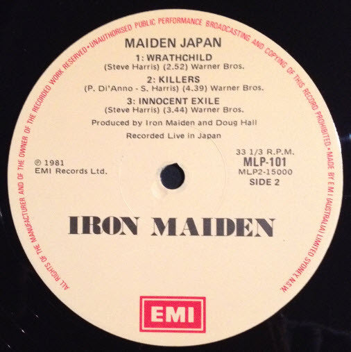 Iron Maiden – Maiden Japan 12" vinyl record, image 5 of 6
