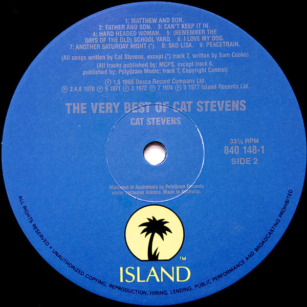 Cat Stevens – The Very Best Of Cat Stevens LP vinyl record, image 4 of 4