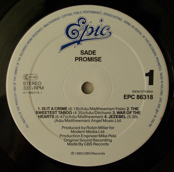 Sade – Promise LP vinyl record, image 5 of 6