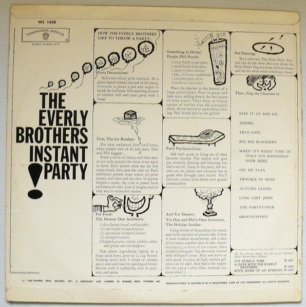 Everly Brothers – Instant Party LP vinyl record, image 2 of 4