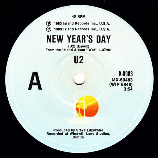 U2 – New Year's Day 7" vinyl record, image 1 of 2