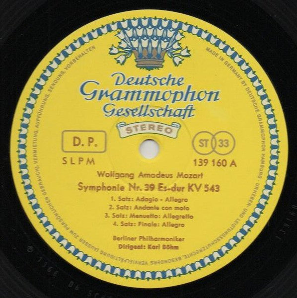 Wolfgang Amadeus Mozart, Karl Böhm, Berliner Philharmoniker – Symphonien Nr. 39 Es-Dur • Nr. 36 »Linzer« LP vinyl record, image 2 of 3
