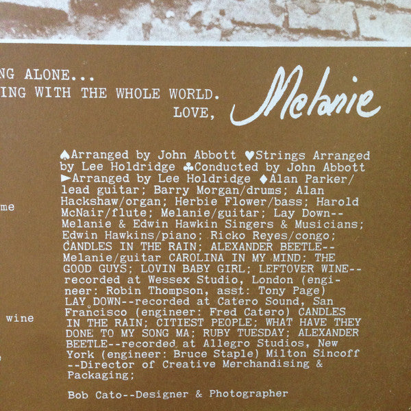 Melanie – Candles In The Rain LP vinyl record, image 3 of 6