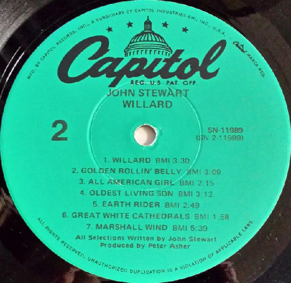 John Stewart – Willard LP vinyl record, image 4 of 4