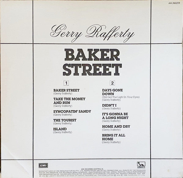 Gerry Rafferty – Baker Street LP vinyl record, image 2 of 4