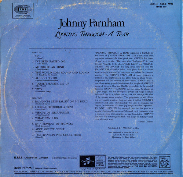 John Farnham – Looking Through A Tear LP vinyl record, image 2 of 4