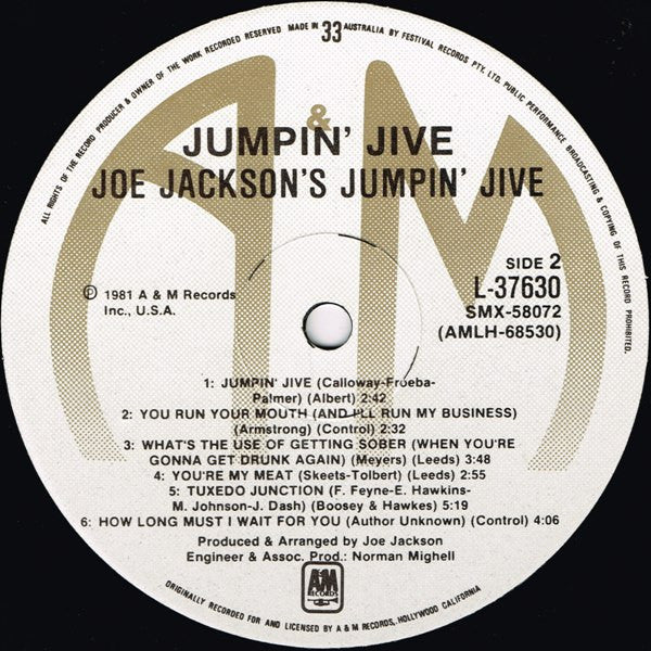 Joe Jackson's Jumpin' Jive – Jumpin' Jive LP vinyl record, image 4 of 4