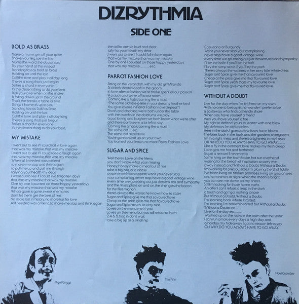 Split Enz – Dizrythmia LP vinyl record, image 5 of 6
