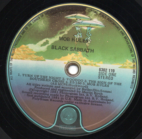 Black Sabbath – Mob Rules LP vinyl record, image 3 of 4