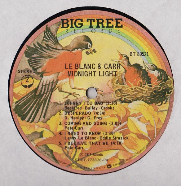 LeBlanc & Carr – Midnight Light LP vinyl record, image 4 of 4