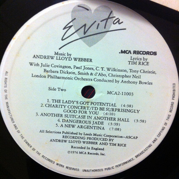 Andrew Lloyd Webber, Tim Rice – Evita (2xLP) LP vinyl record, image 9 of 10
