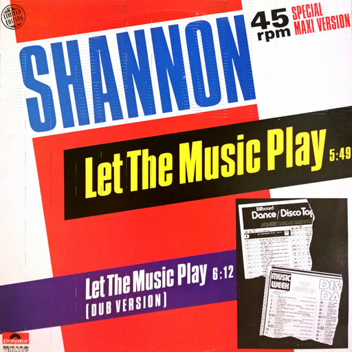 Shannon – Let The Music Play 12" vinyl record, image 1 of 2
