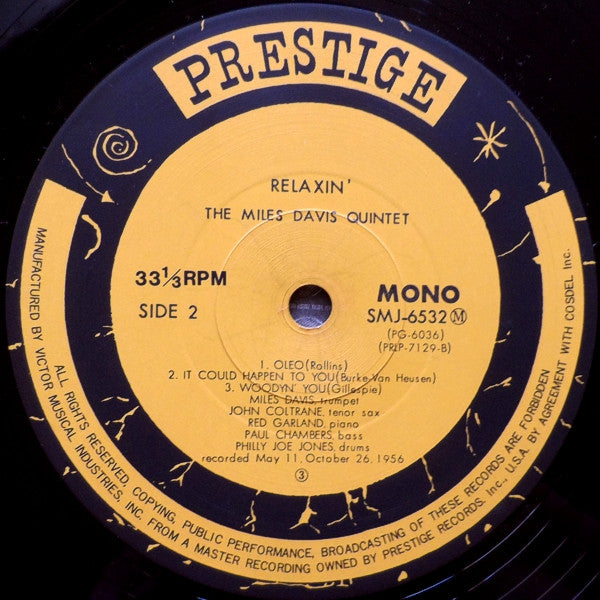 The Miles Davis Quintet – Relaxin' With The Miles Davis Quintet LP vinyl record, image 5 of 7