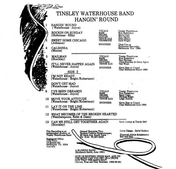 Tinsley Waterhouse Band – Hangin' Round LP vinyl record, image 2 of 4