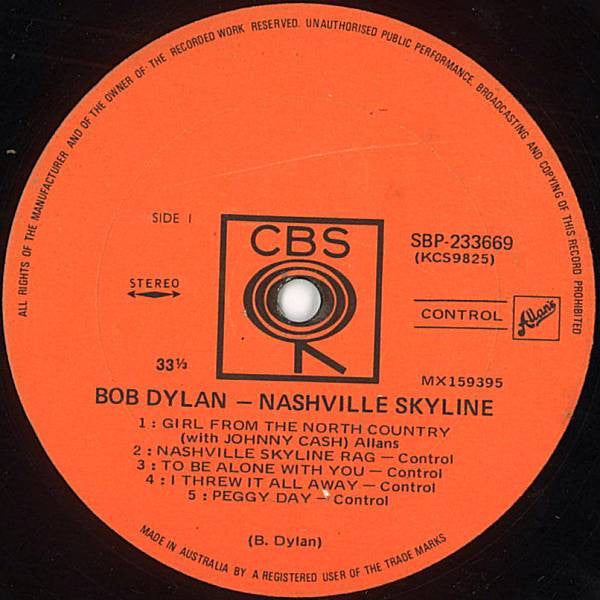 Bob Dylan – Nashville Skyline LP vinyl record, image 3 of 4