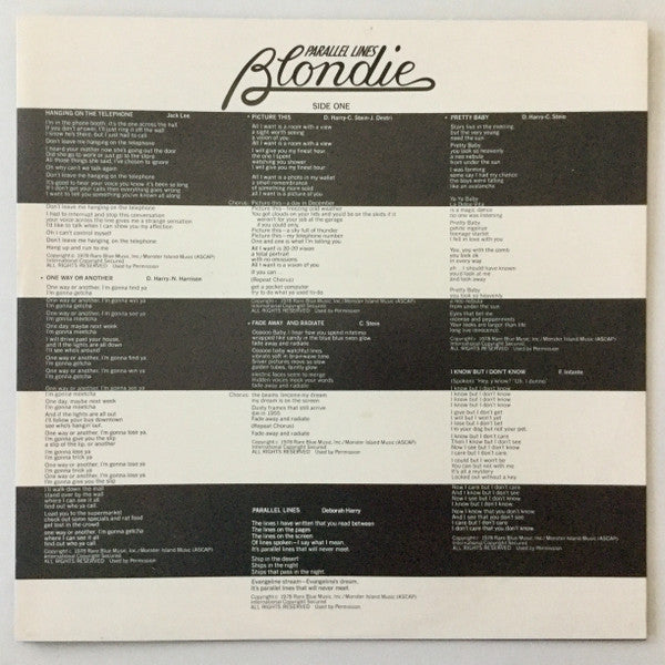 Blondie – Parallel Lines LP vinyl record, image 5 of 6