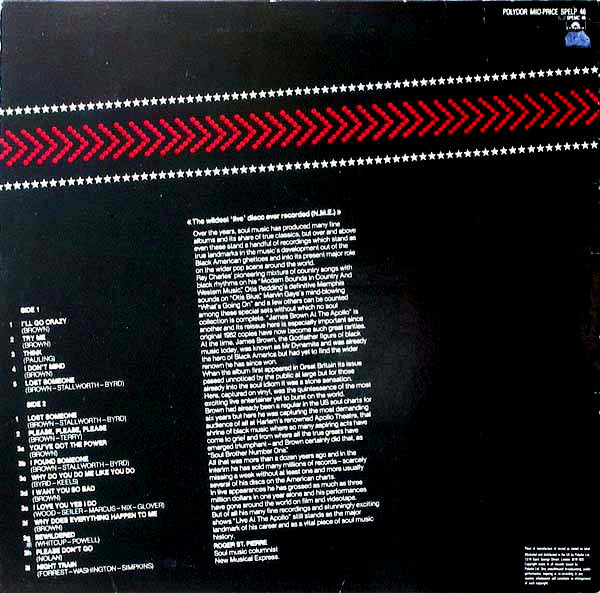 James Brown – James Brown At The Apollo Volume 1 LP vinyl record, image 2 of 4
