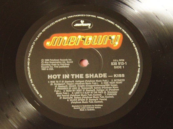 Kiss – Hot In The Shade LP vinyl record, image 5 of 6