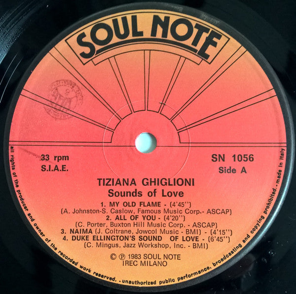 Tiziana Ghiglioni – Sounds Of Love LP vinyl record, image 3 of 4