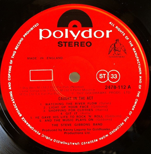 Steve Gibbons Band – Caught In The Act LP vinyl record, image 3 of 4