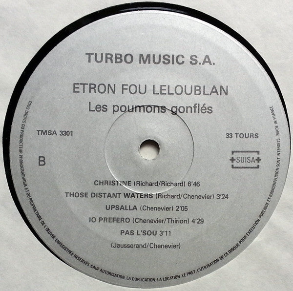 Etron Fou Leloublan – Les Poumons Gonflés LP vinyl record, image 4 of 4