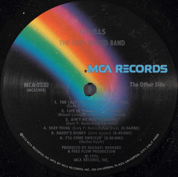 The Lost Gonzo Band – Thrills LP vinyl record, image 4 of 5