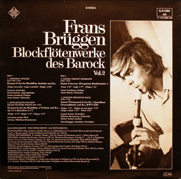 Frans Brüggen – Blockflötenwerke Des Barock, Vol. 2 LP vinyl record, image 2 of 4