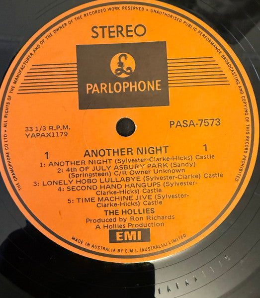 The Hollies – Another Night LP vinyl record, image 5 of 6